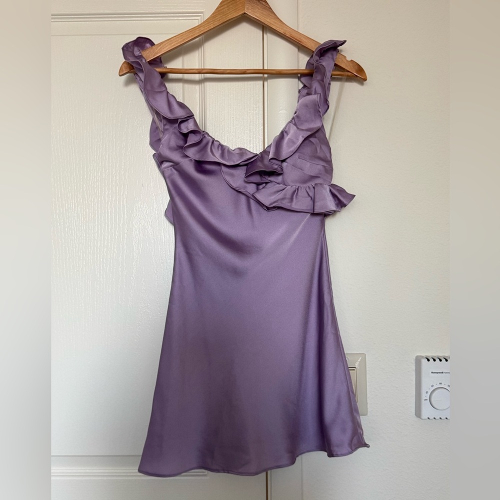 House of CB Ruffled Purple Sleeveless Dress